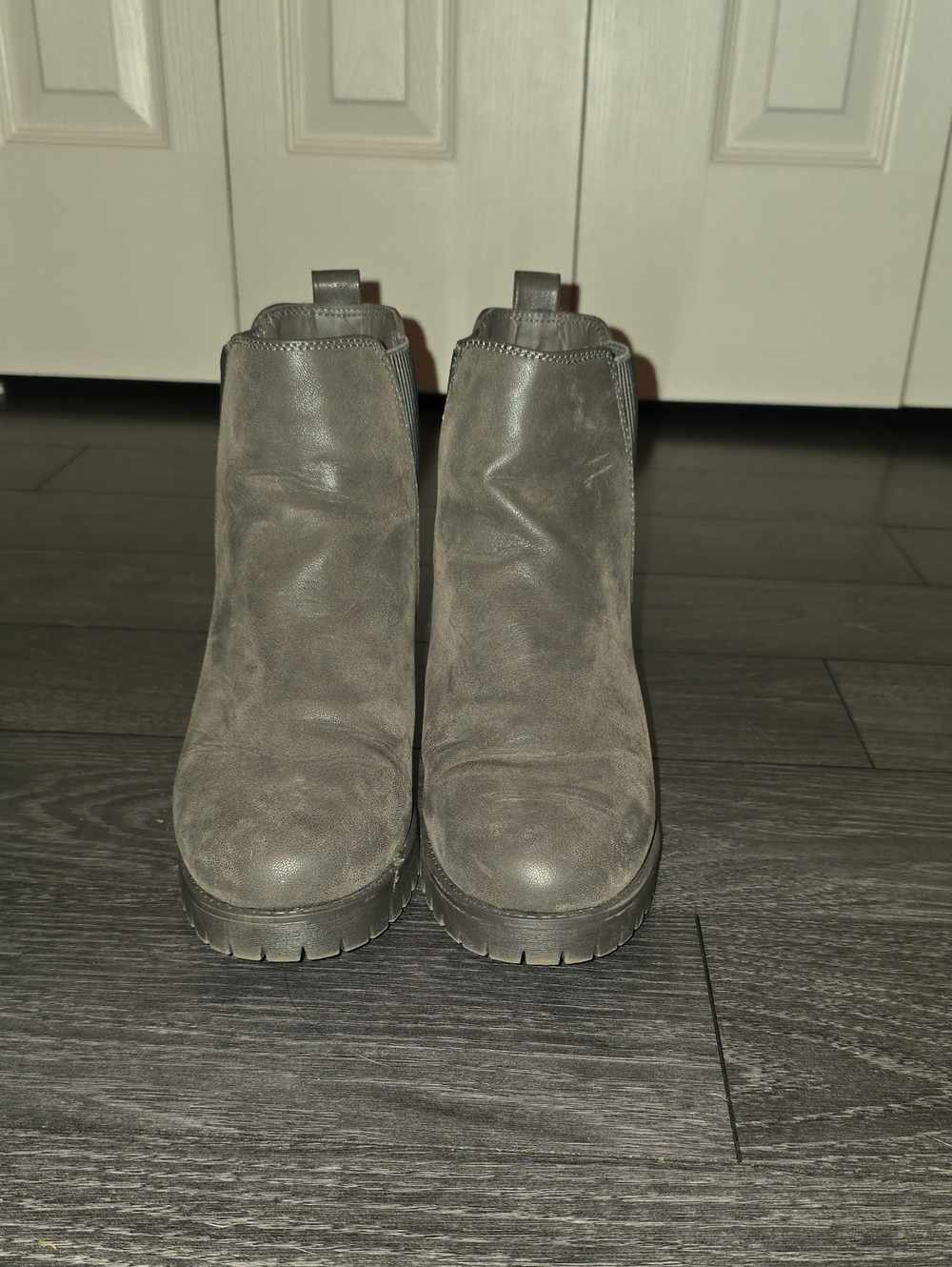 MIA Gray Chelsea Ankle Boots with Lug Sole